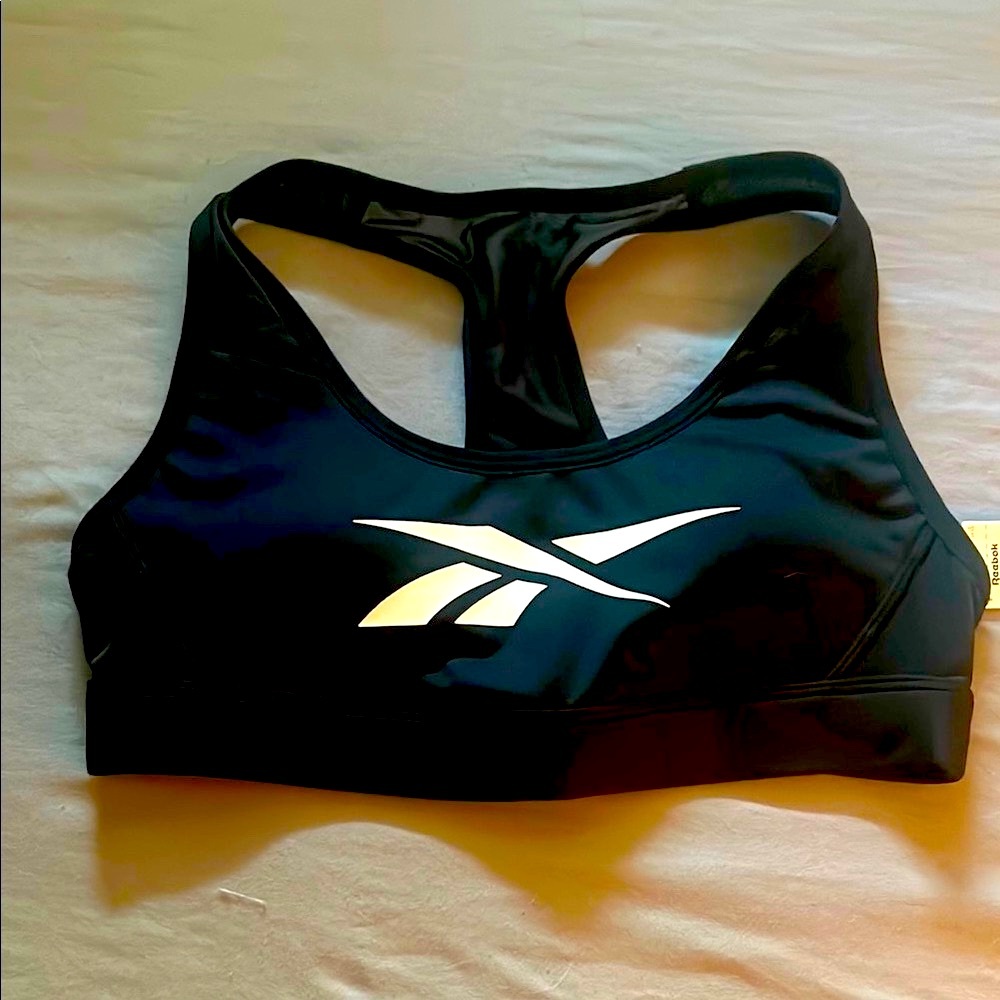 Reebok Black Sports Bra Moisture-Wicking Racerback